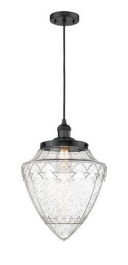 Franklin Restoration One Light Mini Pendant in Matte Black (405|201CBKG66412)