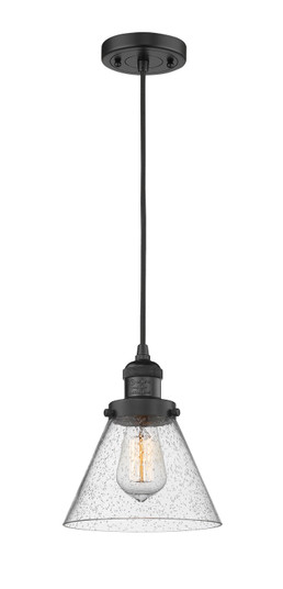Franklin Restoration One Light Mini Pendant in Matte Black (405|201CBKG44)