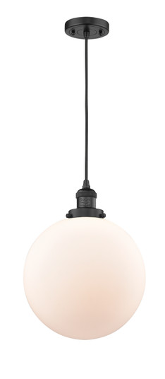 Franklin Restoration One Light Mini Pendant in Matte Black (405|201CBKG20112)