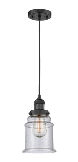 Franklin Restoration One Light Mini Pendant in Matte Black (405|201CBKG184)