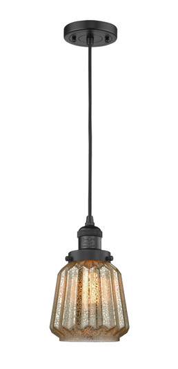 Franklin Restoration One Light Mini Pendant in Matte Black (405|201CBKG146)