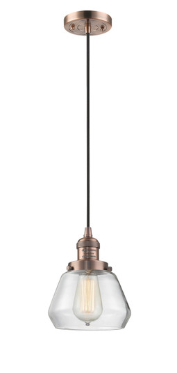 Franklin Restoration One Light Mini Pendant in Antique Copper (405|201CACG172) Franklin Restoration One Light Mini Pendant in Antique Copper (405|201CACG172)