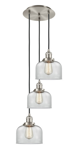 Franklin Restoration Three Light Pendant in Brushed Satin Nickel (405|113F3PSNG72)