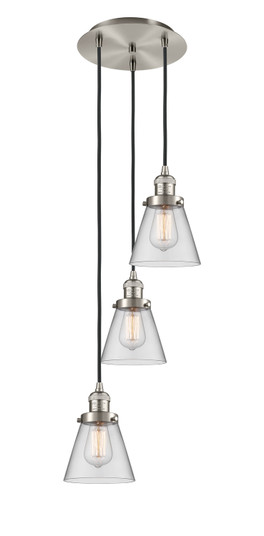 Franklin Restoration Three Light Pendant in Brushed Satin Nickel (405|113F3PSNG62)