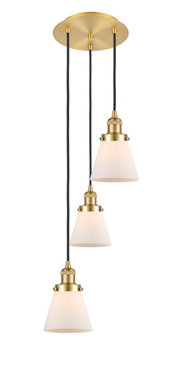 Franklin Restoration Three Light Pendant in Satin Gold (405|113F3PSGG61)