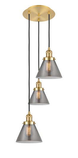 Franklin Restoration Three Light Pendant in Satin Gold (405|113F3PSGG43)