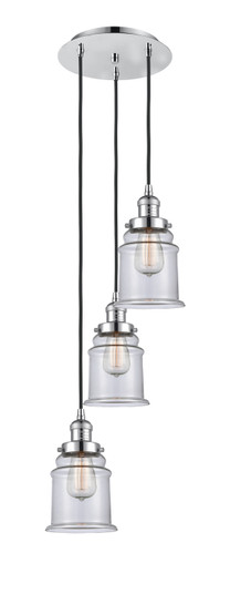 Franklin Restoration Three Light Pendant in Polished Chrome (405|113F3PPCG182)