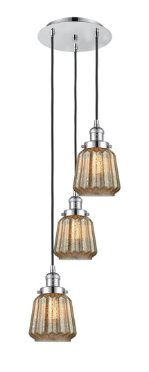 Franklin Restoration Three Light Pendant in Polished Chrome (405|113F3PPCG146)