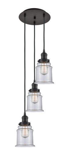 Franklin Restoration Three Light Pendant in Oil Rubbed Bronze (405|113F3POBG182)