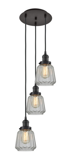 Franklin Restoration Three Light Pendant in Oil Rubbed Bronze (405|113F3POBG142)