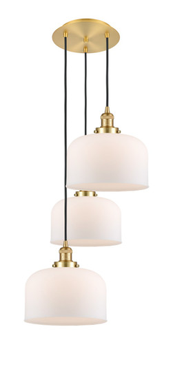 Franklin Restoration Three Light Pendant in Matte Black (405|113F3PBKG74L)