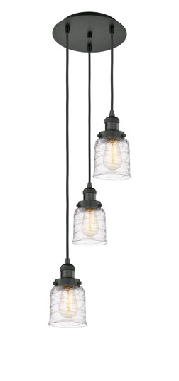 Franklin Restoration Three Light Pendant in Matte Black (405|113F3PBKG513)