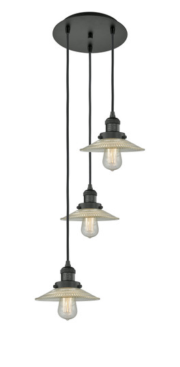 Franklin Restoration Three Light Pendant in Matte Black (405|113F3PBKG2)