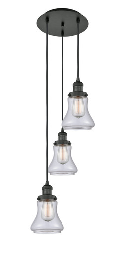 Franklin Restoration Three Light Pendant in Matte Black (405|113F3PBKG192)