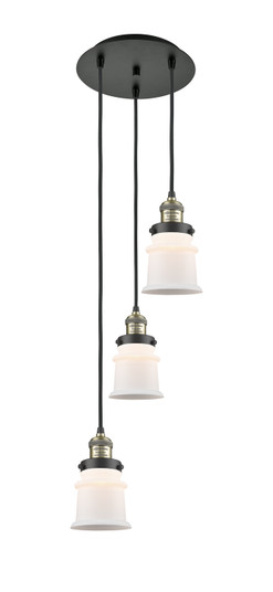 Franklin Restoration Three Light Pendant in Black Antique Brass (405|113F3PBABG181S)