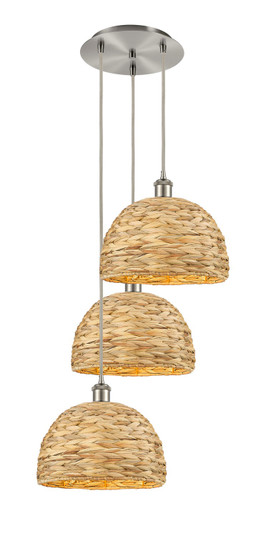 Ballston Three Light Pendant in Brushed Satin Nickel (405|113B3PSNRBD12NAT)