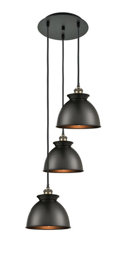 Ballston Three Light Pendant in Black Antique Brass (405|113B3PBABM14BK)