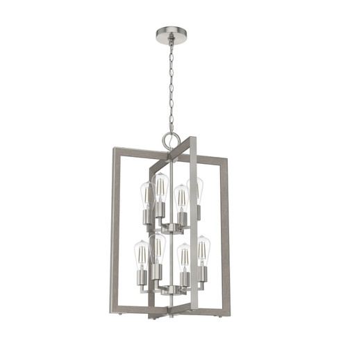 Woodburn Eight Light Foyer Pendant in Brushed Nickel (47|19857)