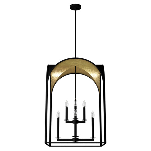Dukestown Eight Light Pendant in Natural Black Iron (47|19735)