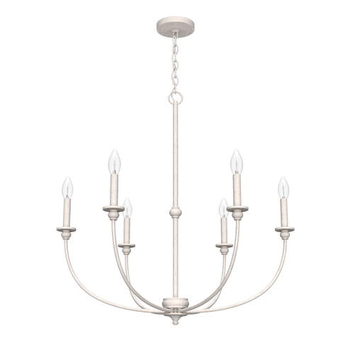 Southcrest Six Light Chandelier in Distressed White (47|19635)