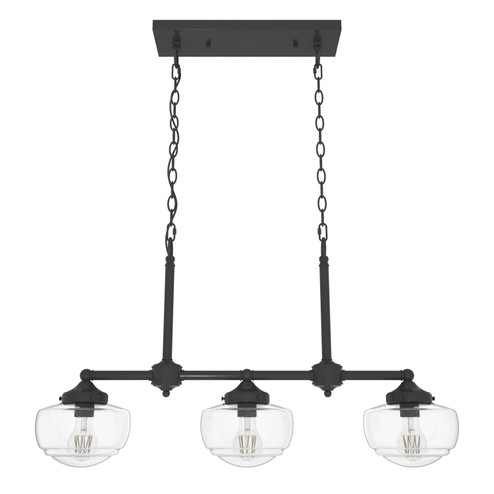 Saddle Creek Three Light Linear Chandelier in Noble Bronze (47|19491)