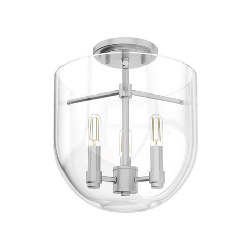 Sacha Three Light Semi Flush Mount in Brushed Nickel (47|19321)