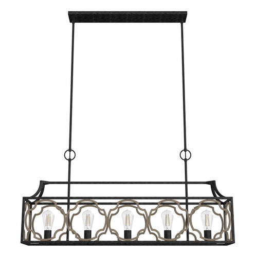 Stone Creek Five Light Linear Chandelier in French Oak (47|19231)