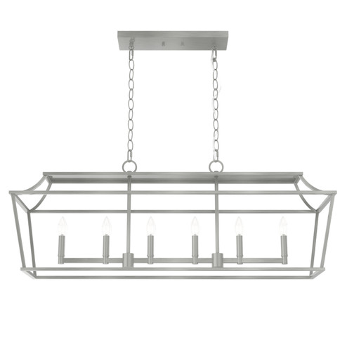 Laurel Ridge Six Light Linear Chandelier in Brushed Nickel (47|19079)