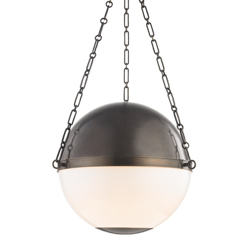 Sphere No.2 Three Light Pendant in Distressed Bronze (70|MDS751DB)