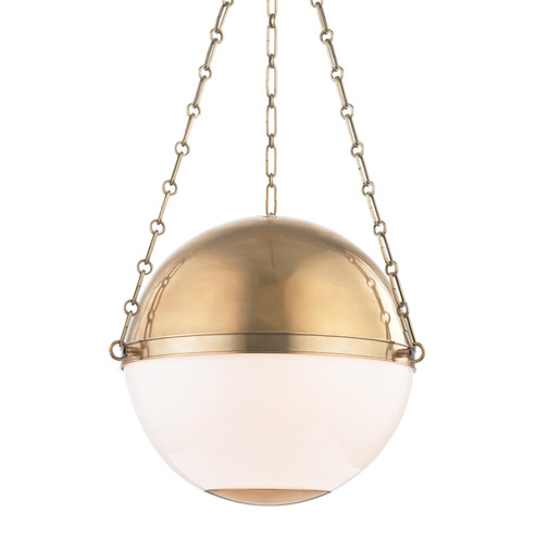 Sphere No.2 Three Light Pendant in Aged Brass (70|MDS751AGB)