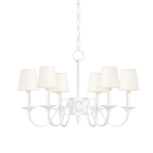 Windsor Six Light Chandelier in White Plaster (70|MDS432WP)