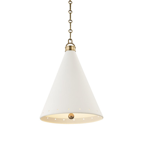 Plaster No.1 One Light Pendant in Aged Brass/White Plaster (70|MDS401AGBWP)