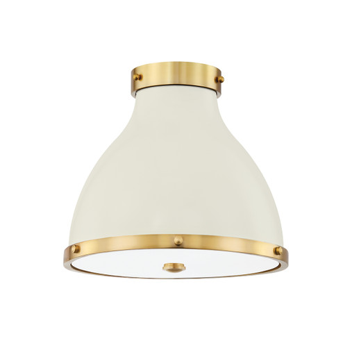 Painted No. 3 Two Light Flush Mount in Aged Brass (70|MDS360AGBOW)