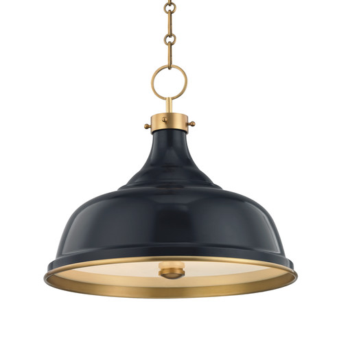 Painted No.1 Three Light Pendant in Aged Brass/Darkest Blue (70|MDS300AGBDBL)