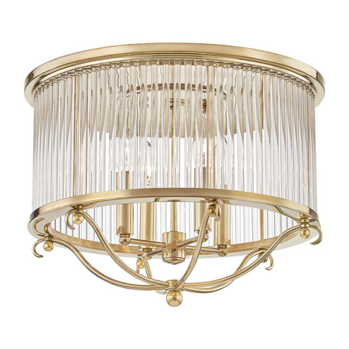 Glass No.1 Four Light Semi Flush Mount in Aged Brass (70|MDS201AGB)