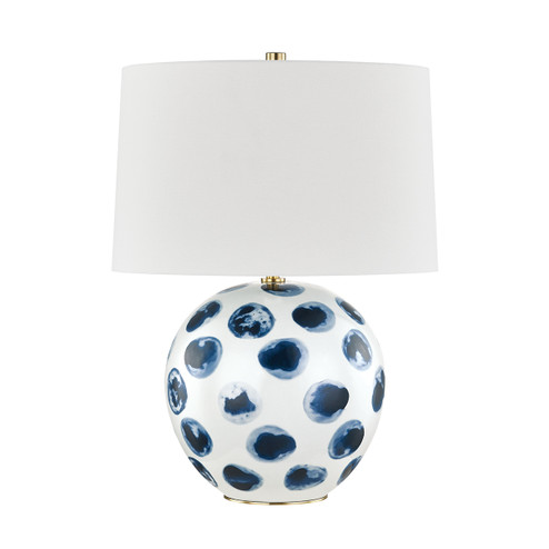 Blue Point One Light Table Lamp in White Bisque/Blue Dots (70|L1448WHBD)