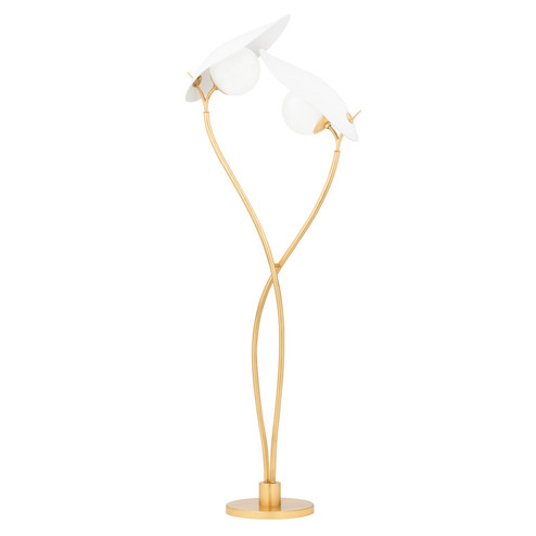 Frond Two Light Floor Lamp in Gold Leaf/Textured On White Combo (70|KBS1749401GLTWH)