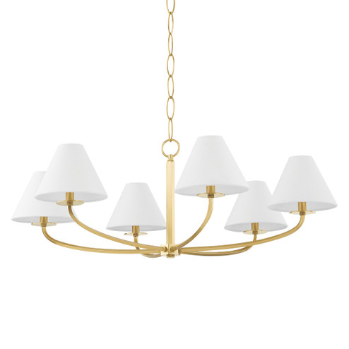 Stacey Six Light Chandelier in Aged Brass (70|BKO901AGB)