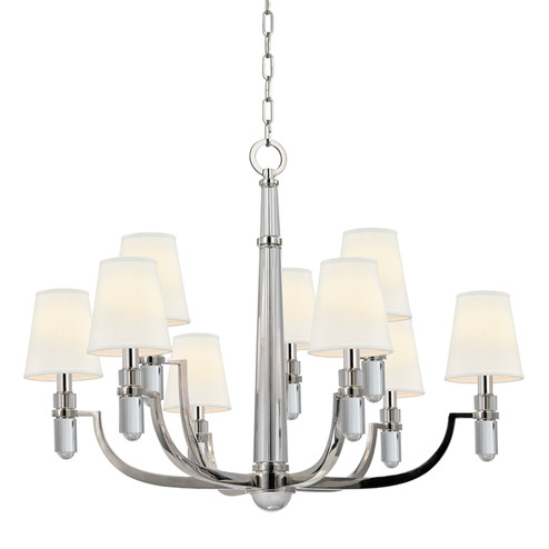 Dayton Nine Light Chandelier in Polished Nickel (70|989PNWS)