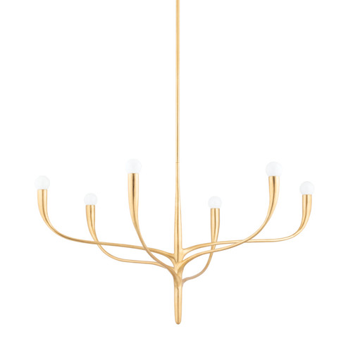 Labra Six Light Chandelier in Vintage Gold Leaf (70|9606VGL)