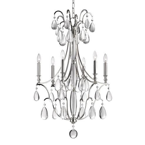 Crawford Six Light Chandelier in Polished Nickel (70|9324PN)