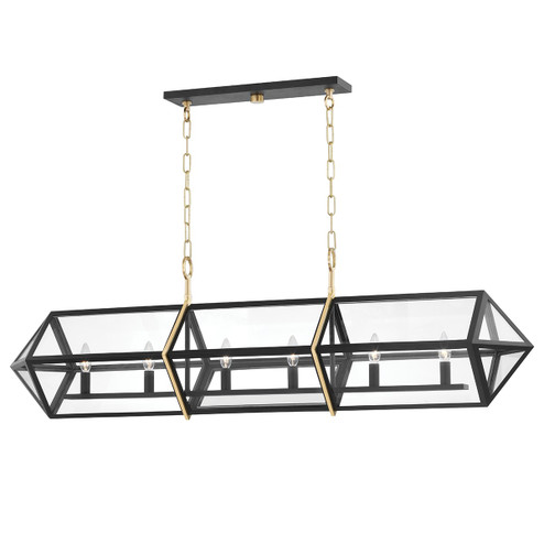 Bedford Hills Six Light Island Pendant in Aged Brass/Black (70|9055AGBBK)