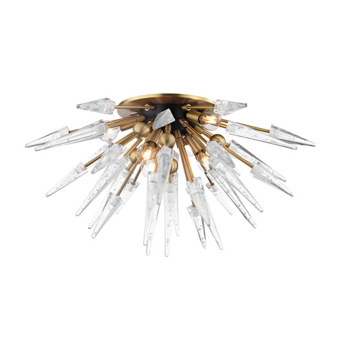 Sparta Six Light Semi Flush Mount in Aged Brass (70|9028AGB)