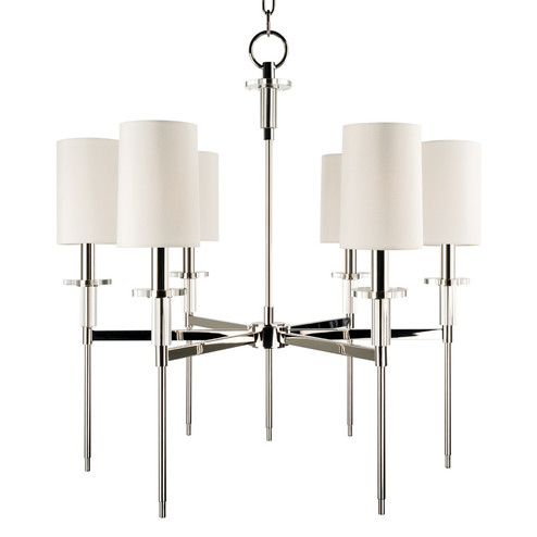 Amherst Six Light Chandelier in Polished Nickel (70|8516PN)