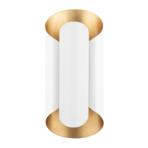 Banks Two Light Wall Sconce in Gold Leaf/White (70|8500GLWH)