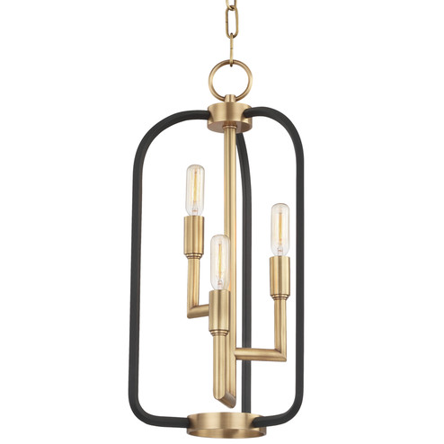 Angler Three Light Chandelier in Aged Brass (70|8313AGB)