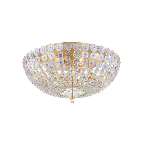 Floral Park Four Light Semi Flush Mount in Aged Brass (70|8217AGB) Floral Park Four Light Semi Flush Mount in Aged Brass (70|8217AGB)