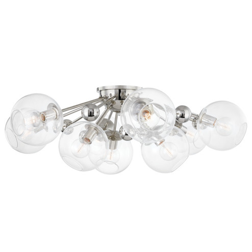 Abbott Nine Light Semi Flush Mount in Polished Nickel (70|8042PN)