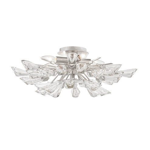 Tulip Four Light Semi Flush Mount in Silver Leaf (70|7223SL)