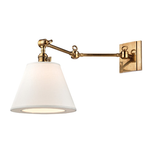 Hillsdale One Light Swing Arm Wall Sconce in Aged Brass (70|6233AGB)
